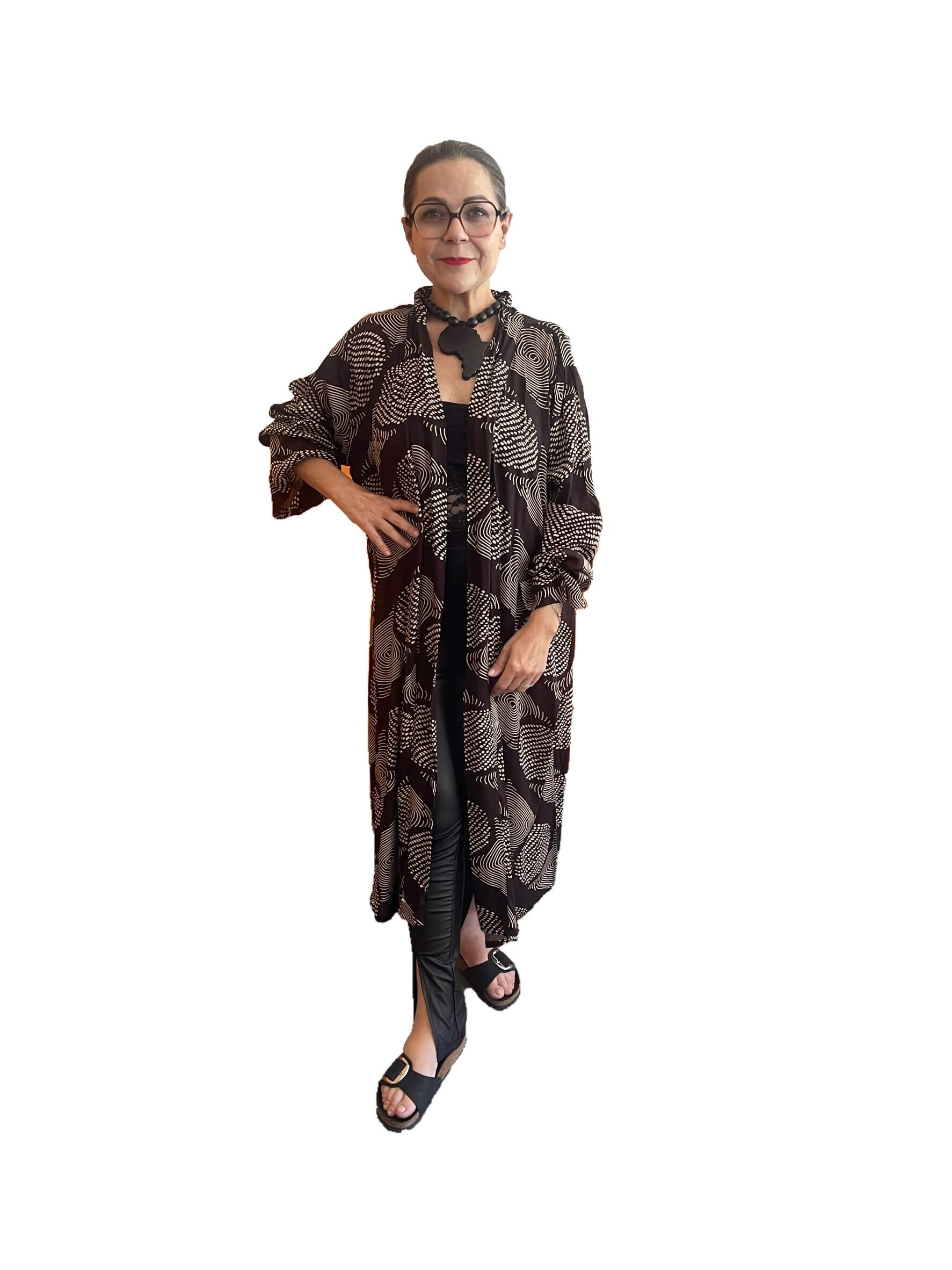 Kimono cotton brownish